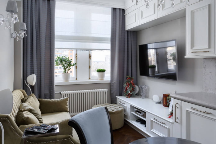 Wohnzimmer in Grautönen