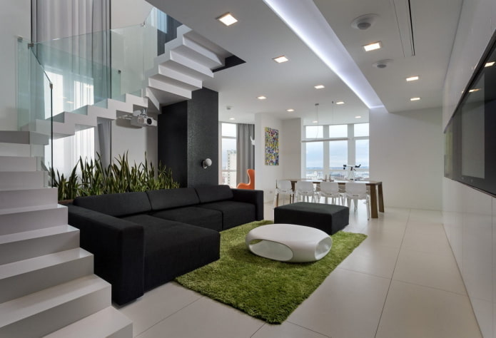 Design eines zweistöckigen Apartment-Interieurs