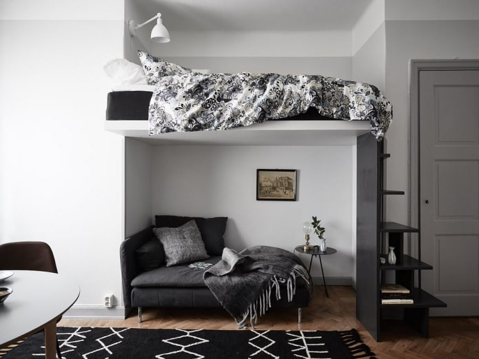 Doppelhochbett im Interieur