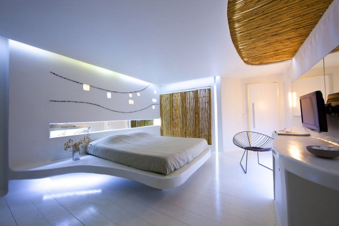 Doppelbett im Hightech-Stil