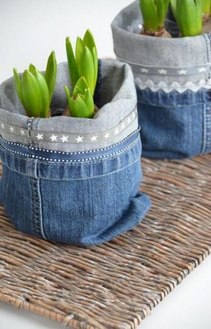 Jeans-Blumentopf