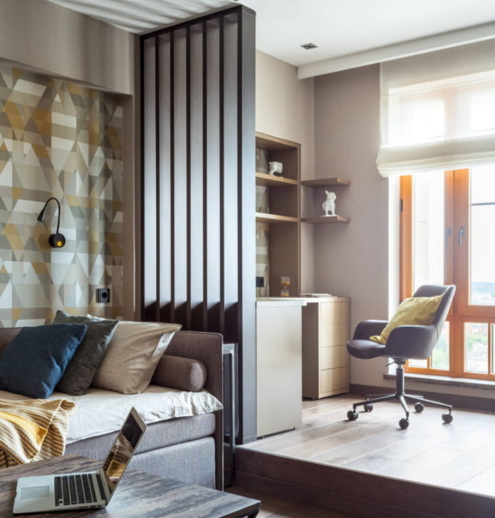 Büro im Wohnzimmer