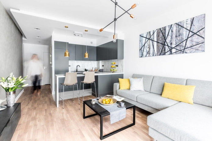 gelbe Akzente im Interieur