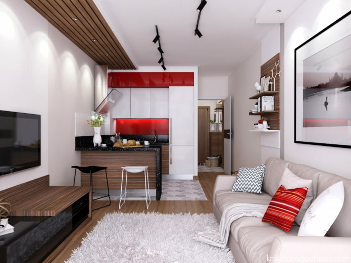 rote Details im Interieur