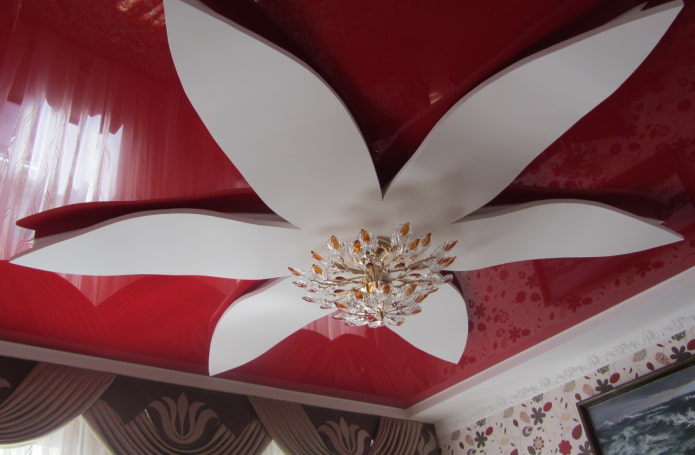 Gemusterte Deckenstruktur in Form einer Blume