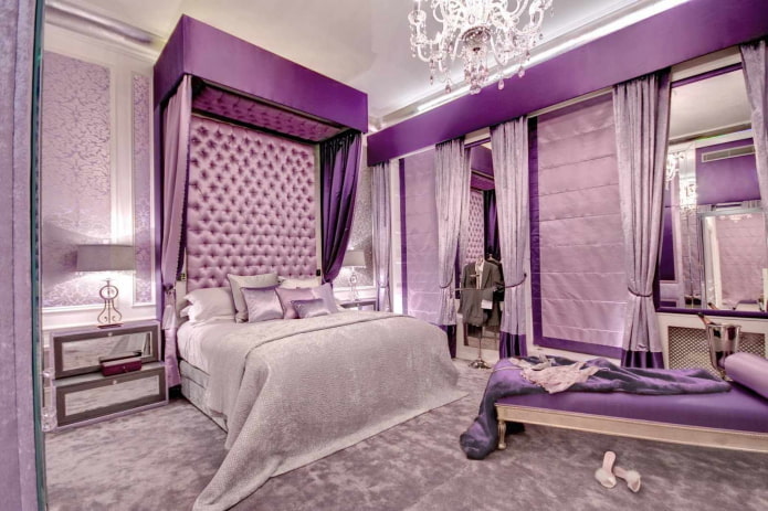lila Schlafzimmer Innenarchitektur