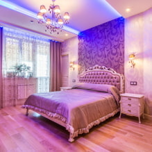 Schönes lila Schlafzimmer im Innenraum-2