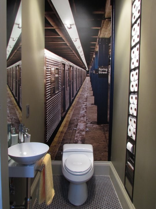 Fototapete, die die Toilette erweitert