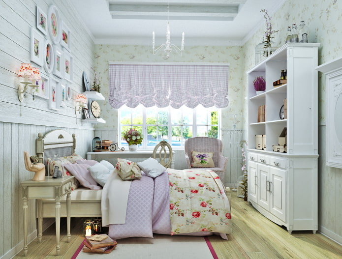 Markisenvorhänge im Interieur der Provence