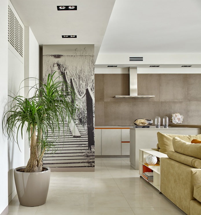 Fresko in einem modernen Interieur
