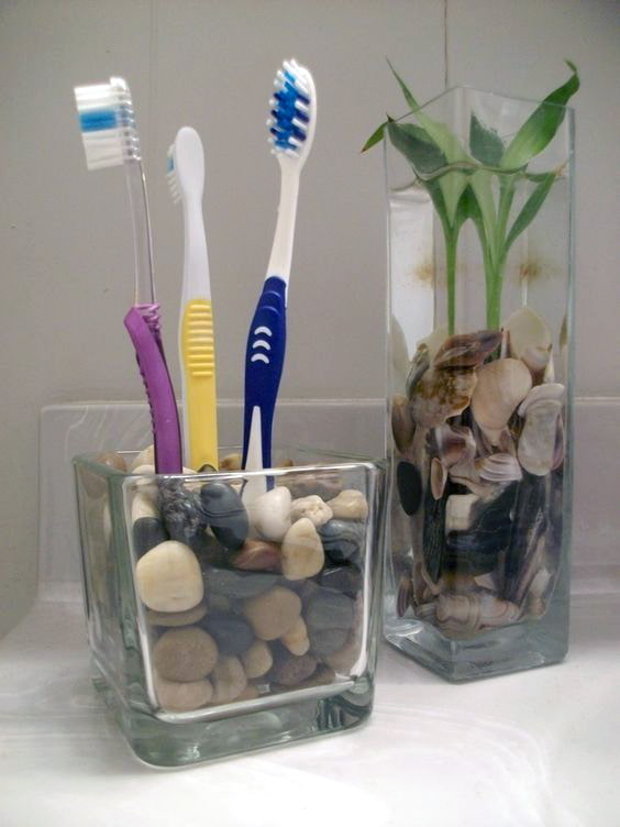 Kieselsteine im Badezimmer