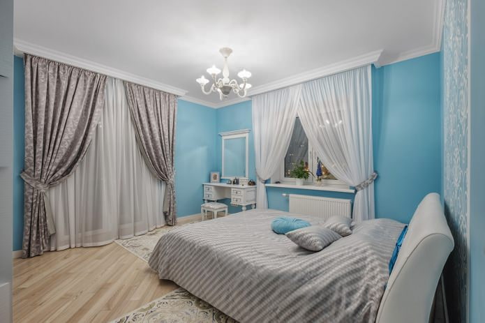 Blaue Wände im Schlafzimmer