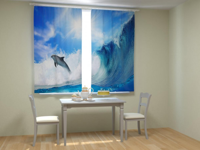 Fotovorhänge mit Delfinen
