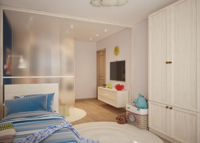 Raumaufteilung im Wohnzimmer-Kinderzimmer