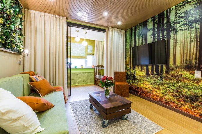 Kinderbereich im Wohnzimmer einer Chruschtschow-Wohnung