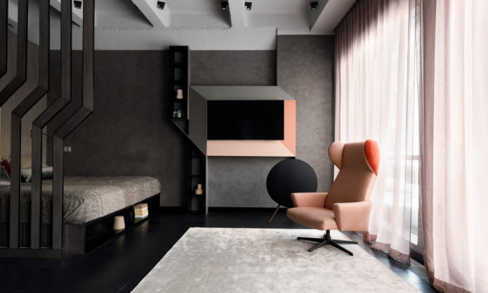 Wohnzimmer mit Schlafbereich