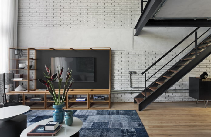 Wohnzimmer-Innenarchitektur im urbanen Stil