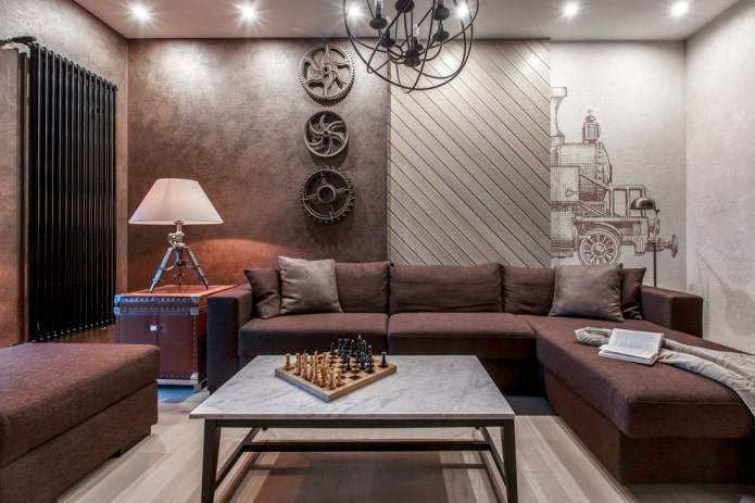 Wohnzimmerdekor im Loft-Stil