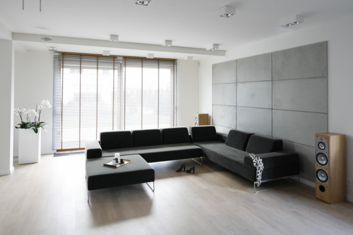 Wohnzimmerdekoration im minimalistischen Stil