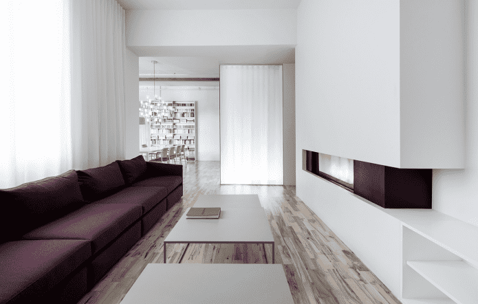 Wohnzimmer-Innenarchitektur im minimalistischen Stil