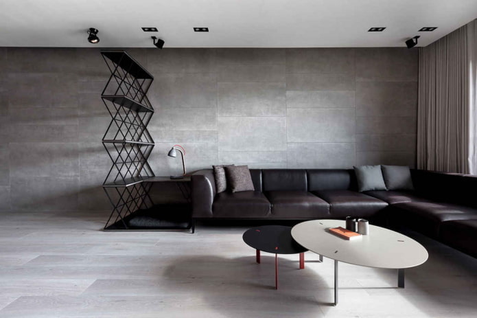 Farbschema im Wohnzimmer im minimalistischen Stil