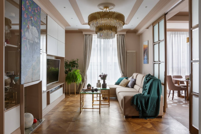 Parkett und zweistöckige Decke