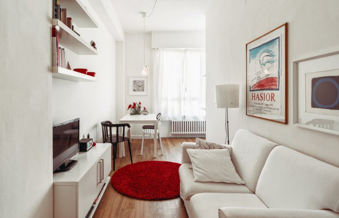 Wohnzimmer in einer kleinen Wohnung