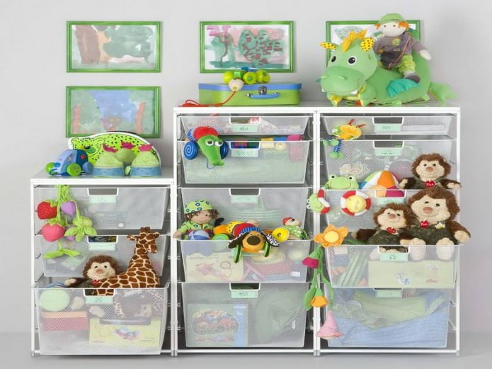 Organizer für die Aufbewahrung von Spielzeug im Kinderzimmer