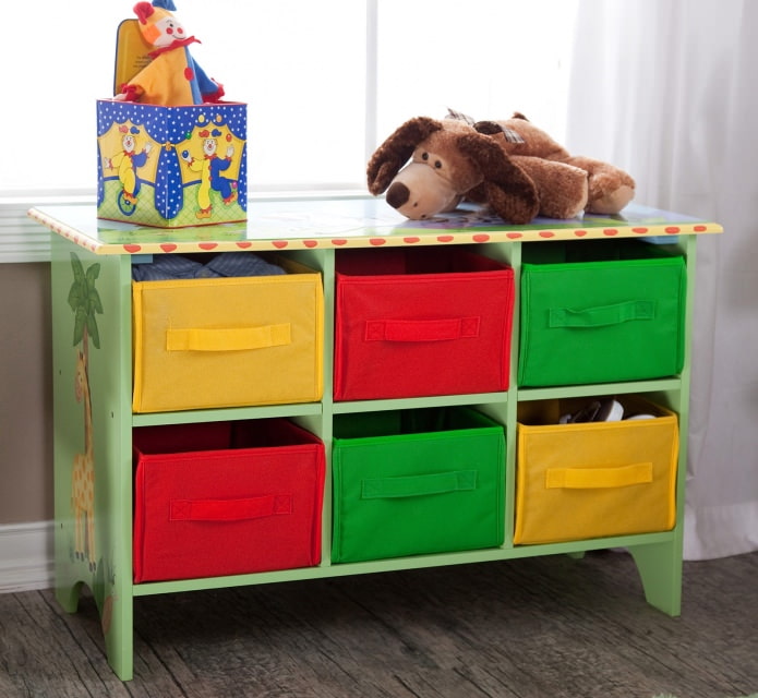 Aufbewahren von Spielzeug im Kinderzimmer