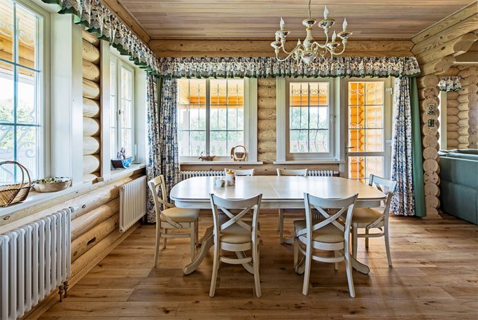 Innendekoration eines Blockhauses