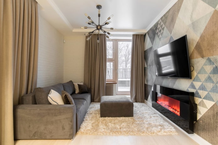 Kamin im Flur im Wohnungsinneren