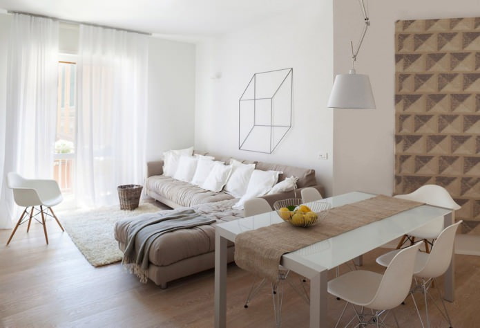 Foto eines Ecksofas im Wohnzimmer