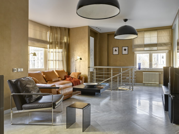 Wohnzimmerdekoration im Inneren des Hauses
