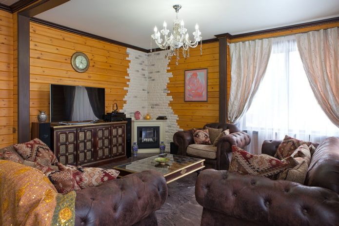 Wohnzimmerdesign im Inneren des Hauses