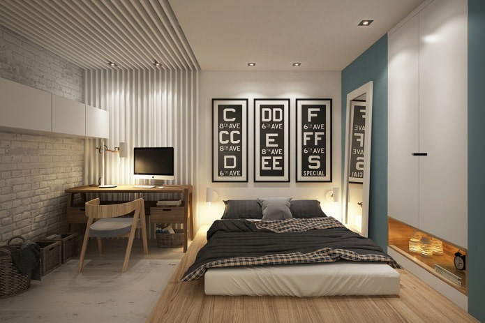 Kombinierte Tapeten im Schlafzimmer