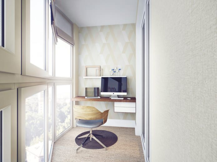 beige Tapete auf dem Balkon