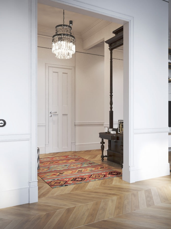 Flur im Designprojekt einer 100 m² großen Wohnung.