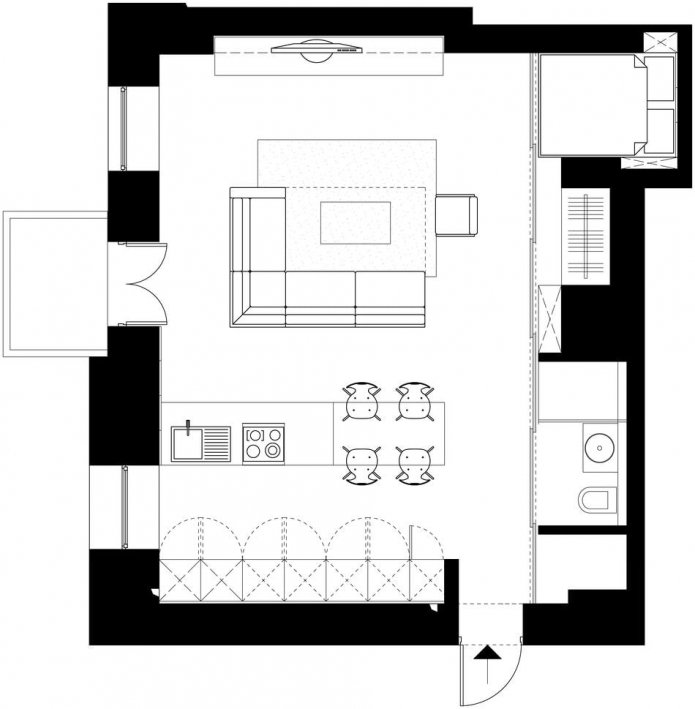 Studio-Layout 50 qm