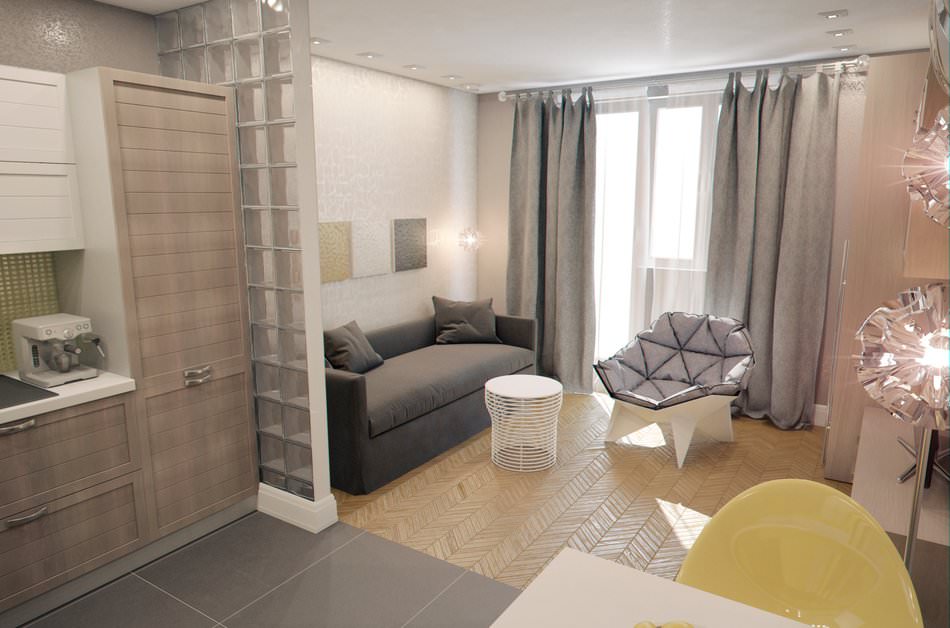 Entwurf eines Studio-Apartments mit 28 m².