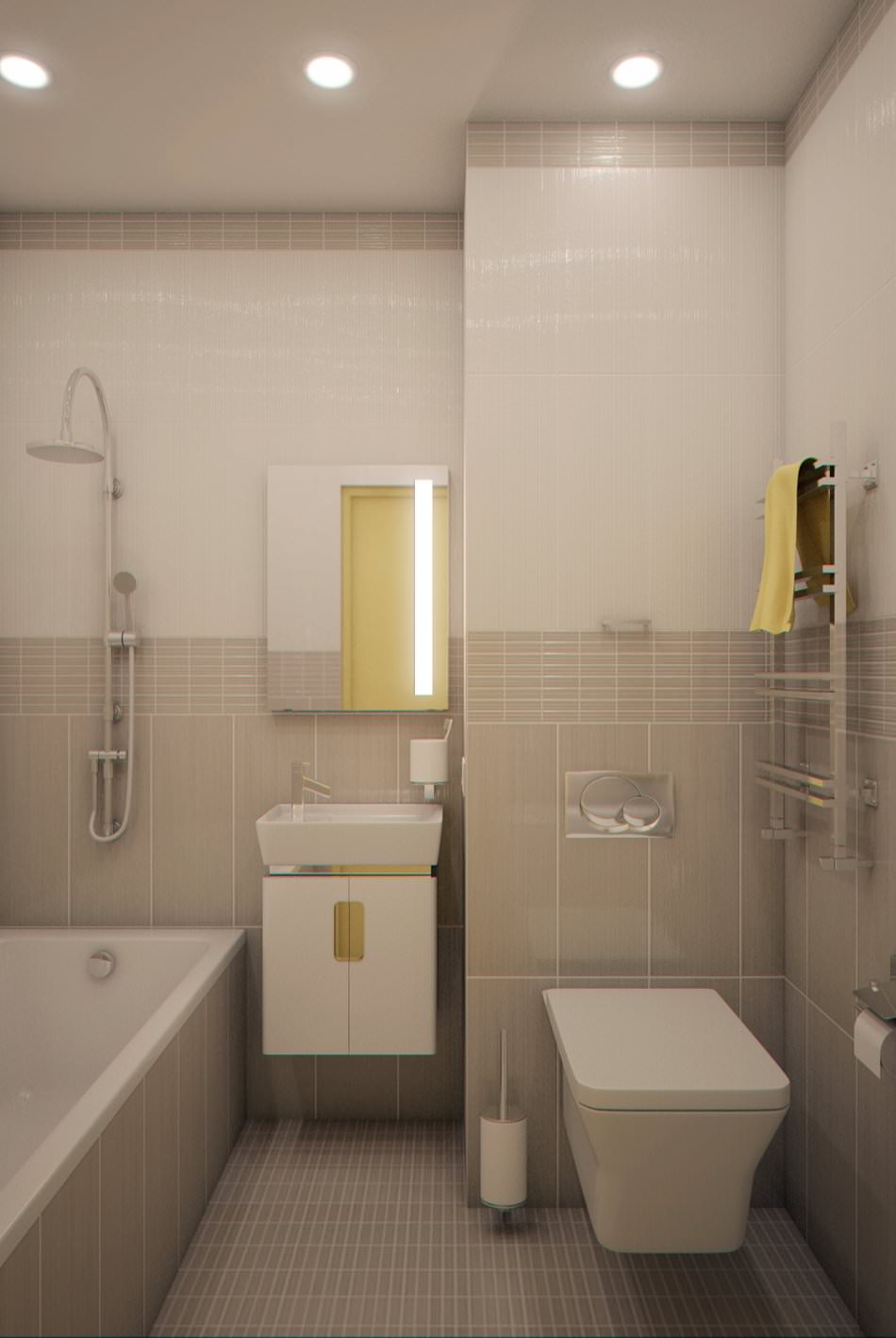 Innenansicht eines kleinen Studio-Apartments mit 28 m².