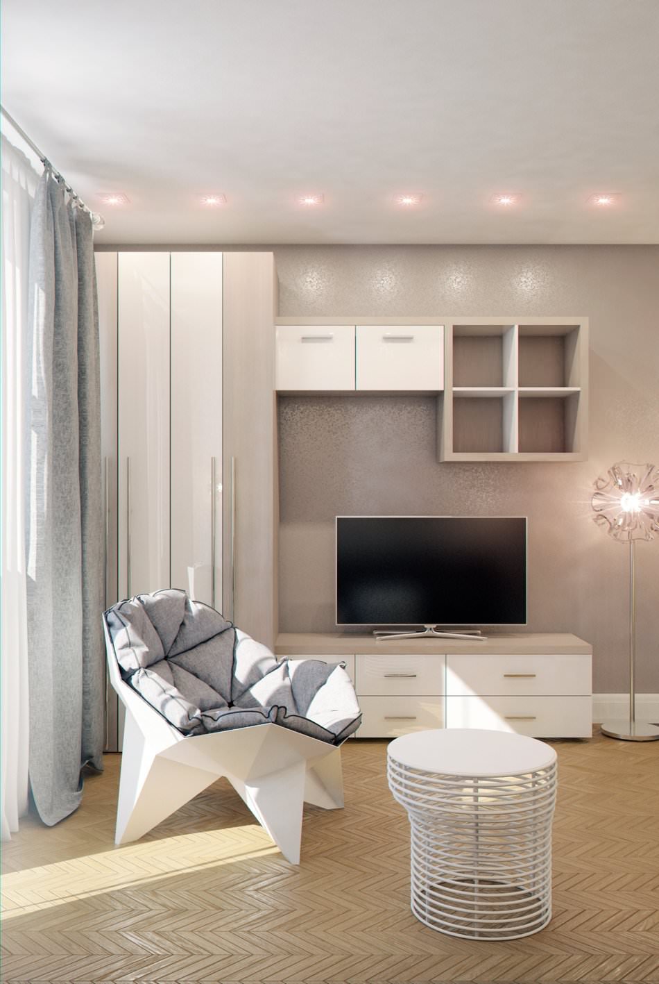 Innenraum eines kleinen Studio-Apartments
