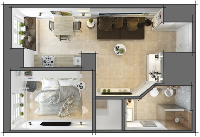 Planung einer kleinen Zweizimmerwohnung