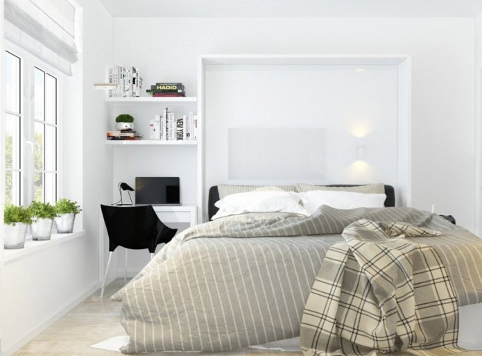 Schlafzimmer mit Arbeitsplatz