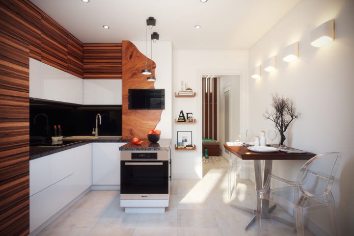 Küche im Projekt einer 36 m² großen Wohnung 