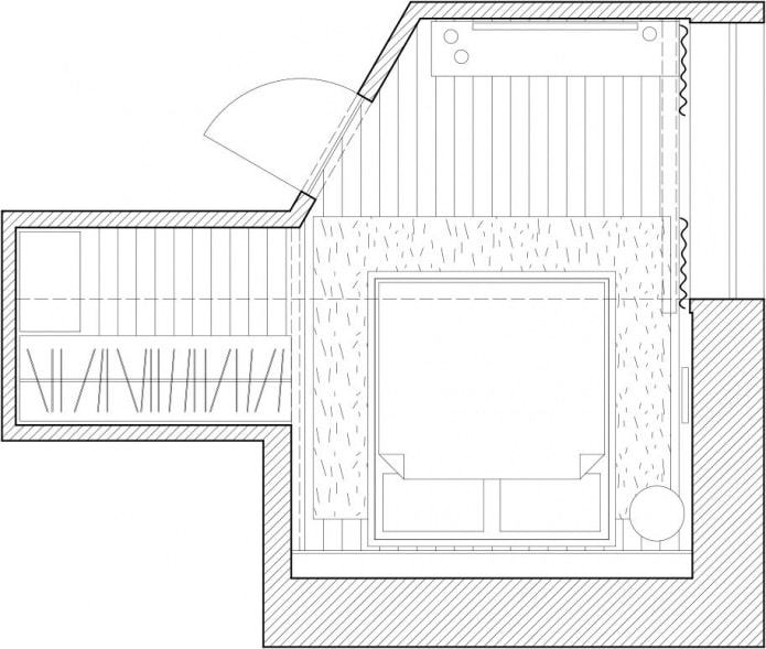 Grundrissdiagramm für Schlafzimmer im Dachgeschoss
