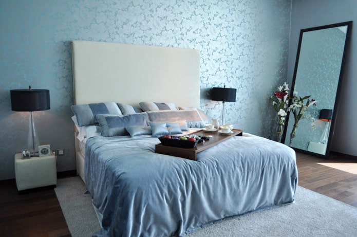 Blaue Wände im Schlafzimmer