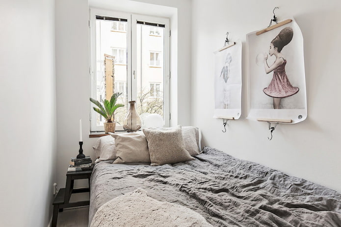 schmales Schlafzimmer