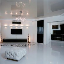 Schwarz-weißes Interieur: Designmerkmale, 60 Fotos-12