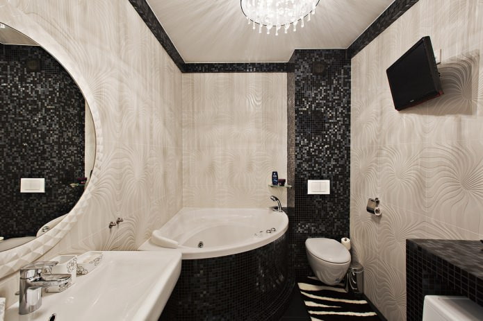 Design einer Eckbadewanne im modernen Stil