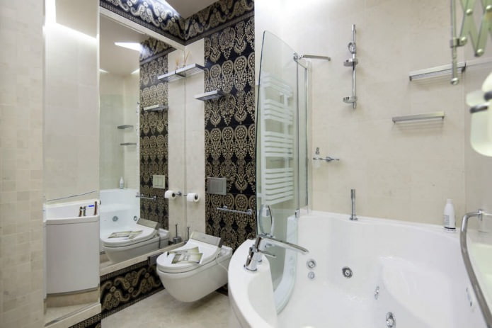 Design einer Eckbadewanne im modernen Stil